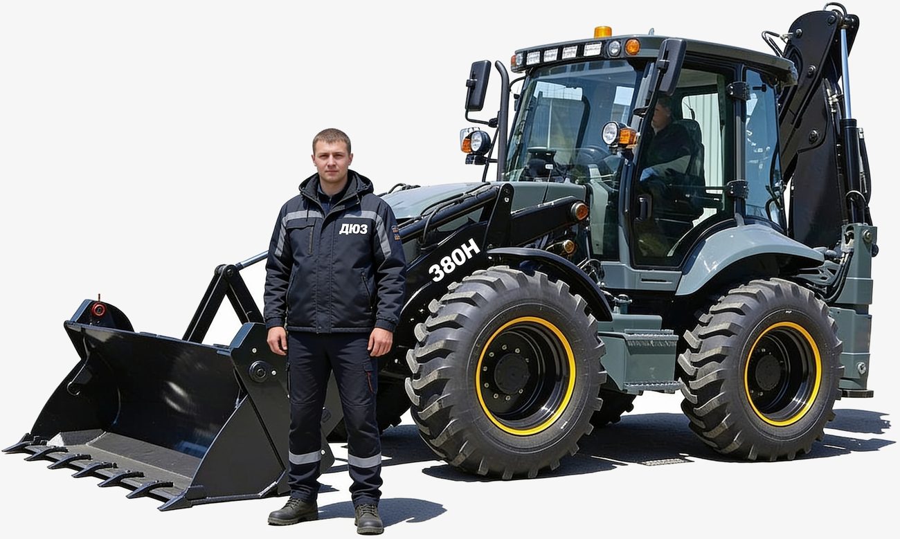 Оператор ДЮЗ у экскаватора-погрузчика Shanmon 388H